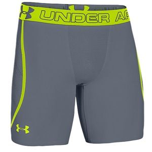 Under Armour Heatgear Armourvent 6 Compression Shorts   Mens   Training   Clothing   Steel/Hi Vis Yellow