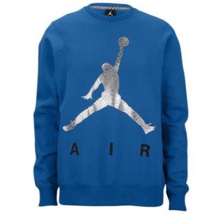Jordan Jumpman Air Fleece Crew   Mens   Basketball   Clothing   True Blue/Silver/Black