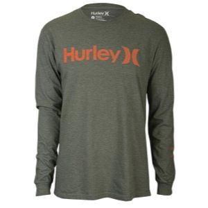 Hurley One & Only Push Through L/S T Shirt   Mens   Casual   Clothing   Heather Combat
