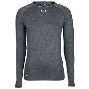 Under Armour Heatgear Sonic Compression L/S T Shirt   Mens   Training   Clothing   Carbon Heather/White