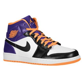 Jordan AJ1 Mid   Mens   Basketball   Shoes   White/Court Purple/Black/Bright Citrus