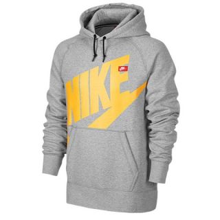 Nike Ace PO Hoodie   Mens   Casual   Clothing   Dark Grey Heather/Laser Orange