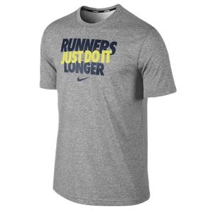 Nike Dri FIT Cotton Graphic Running T Shirt   Mens   Running   Clothing   Grey/Blue/Yellow