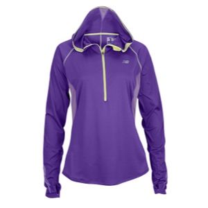 New Balance Impact 1/2 Zip Hoodie   Womens   Running   Clothing   Amethyst/Violet/Reflective Silver
