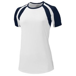 Nike Court Warrior S/S Jersey   Womens   Volleyball   Clothing   White/Navy/White