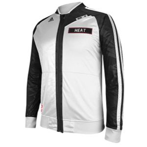 adidas NBA On Court Jacket   Mens   Basketball   Clothing   Miami Heat   White/Black