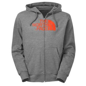 The North Face Half Dome Full Zip Hoodie   Mens   Casual   Clothing   Charcoal Grey Heather/Spicy Orange
