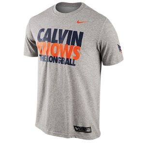 Nike Dri Fit Cotton Calvin Johnson T Shirt   Mens   Training   Clothing   Dark Grey Heather/College Navy