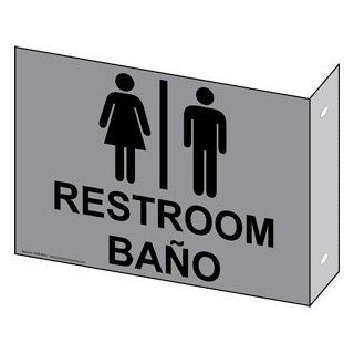 Restroom With Symbol Sign RRB 6991Proj BLKonGray Restrooms  Business And Store Signs 