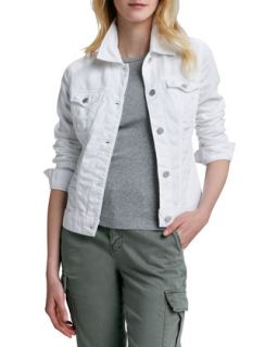 Womens Relaxed Denim Jacket   J Brand Jeans   White (LARGE)