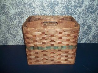 Amish Country Handwoven Magazine Basket with Solid Wood Handled Divider. This Handmade Basket Is Yet Another Unique Product for the Country Home Decor. This Amish Basket Is a Nice One to Fill with Goodies and Give As a Gift Basket. You Would Be Giving a Cu