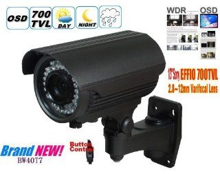 BW Infrared CCTV Security Surveillance Camera 700TVL High Resolution 1/3" Sony Super HAD Color CCD DSP Waterproof Indoor/outdoor Infrared Illumination 114FT Nightvision, 2.8 12mm ZOOM Lens 5mm 42 IR Leds Camera Color with Free Cable Managed Mounting 