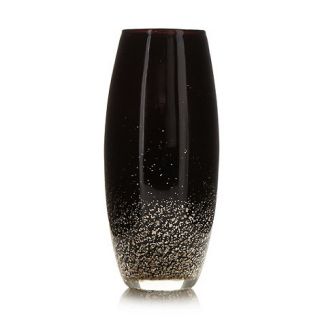 Star by Julien Macdonald Designer black glass glitter vase