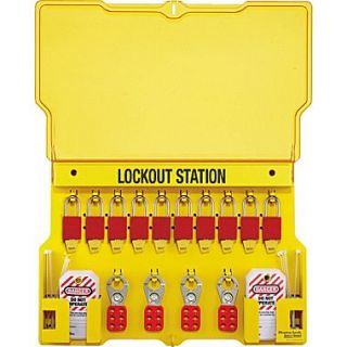 Master Lock Safety Series™ 1483BP1106 Multilingual Padlock Station, 10 Lock