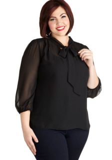 Sheer Bliss Top in Black   Plus Size  Mod Retro Vintage Short Sleeve Shirts