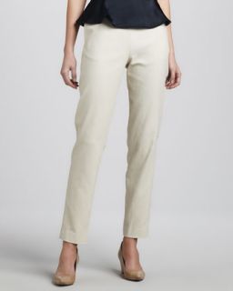 Womens Textured Cotton Ankle Pants   Magaschoni   Natura (16)