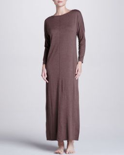 Womens Zana Knit Long Gown, Dark Taupe   Natori   Dark taupe (LARGE)