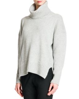 Womens Elbow Patch Cashmere Turtleneck Sweater   Jil Sander   Gray (36/6)