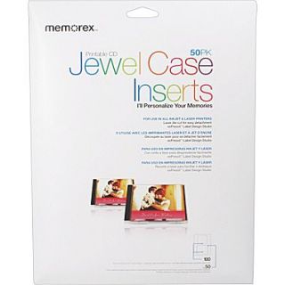 Memorex™ White Matte Jewel Case Inserts, 50/Pack