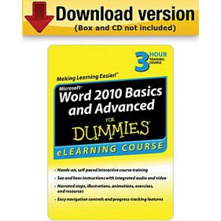 Word 2010 Basics & Advanced For Dummies   30 Day Access for Windows (1 User) 