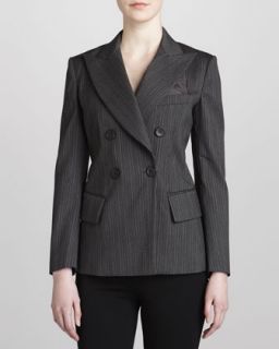 Womens Double Breasted Striped Jacket   Donna Karan   Anthracite (10)