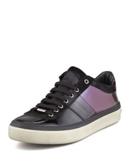 Mens Ombre Patent Leather Sneaker, Purple Mix   Jimmy Choo   Purple mix (43.