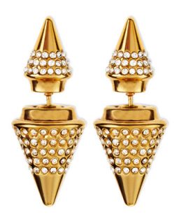 Double Sided Crystal Titan Earrings   Vita Fede   Gold