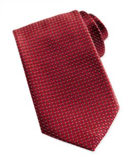 Mens Woven Tonal Diamond Print Tie, Red   Ermenegildo Zegna   Red