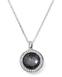 Stella Lollipop Necklace in Hematite & Diamonds 16 18   Ippolita   Silver