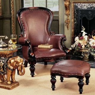 Design Toscano Victorian Rococo Wing Chair AF71118 Ottoman Included Yes