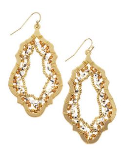 Moroccan Beaded Drop Earrings, Gold   Nakamol   Gold