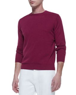 Mens Shoulder Detail Crewneck Sweater, Pink   Zegna Sport   Pink (XXL)