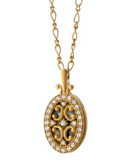 18k Gold Diamond Oval Gate Locket Necklace   Monica Rich Kosann   Gold (18k )