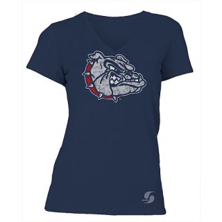 SOFFE Womens Gonzaga Bulldogs No Sweat V Neck Short Sleeve T Shirt   Size L,