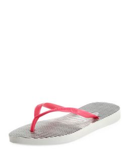 Slim Striped Flip Flop, White/Pink   Havaianas   White (39/40)