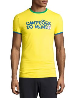 Soccer Print Stretch Jersey Tee, Yellow