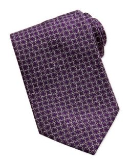 Mens Circle Link Silk Tie, Purple   Brioni   Purple