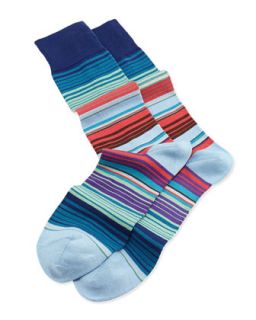 Mens Summer Stripe Socks, Light Blue   Paul Smith   Lt blue