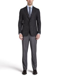 Mens Donegal Tweed Sport Coat, Charcoal   Isaia   Grey (42/43R)
