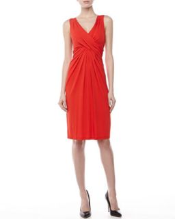 Womens Starlett Twisted Front Dress, Coral   Michael Kors   Coral (4)