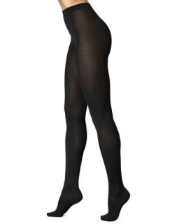 Womens Cashmere Silk Tights, Black   Wolford   Black (LARGE)