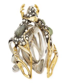 Jardin Mystere Beetle Cocktail Ring   Alexis Bittar   Clear (6)