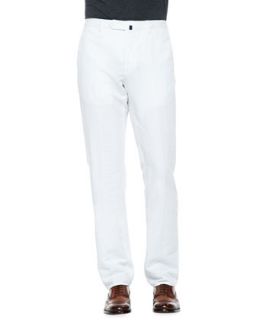 Mens Chinolino Cotton/Linen Trousers, White   Incotex   White (40)