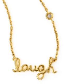Laugh Pendant Bezel Diamond Necklace   SHY by Sydney Evan   Gold