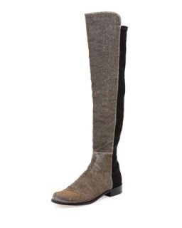 50/50 Wide Metallic Stretch Over the Knee Boot, Pyrite Nocturn   Stuart