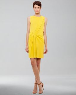Womens Draped Jersey Dress, Citron   Akris punto   Citron (4)