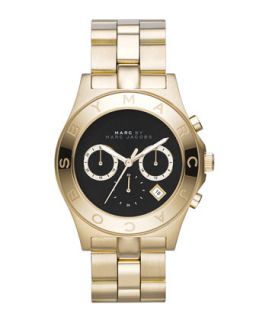 Blade Golden Chronograph Watch with Black Dial   MARC by Marc Jacobs   Black