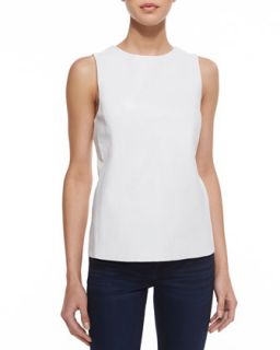 Womens Roselle Sleeveless Leather Front Top   Cusp by    White