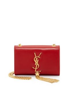 Cassandre Small Tassel Crossbody Bag, Lipstick Red   Saint Laurent