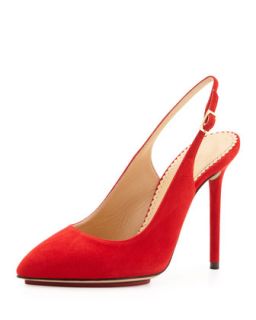 Monroe Suede Slingback Pump, Red   Charlotte Olympia   Red (7B)
